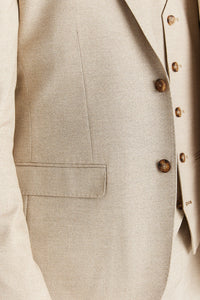 Belmont - Blazer beige pour homme, coupe ajustée