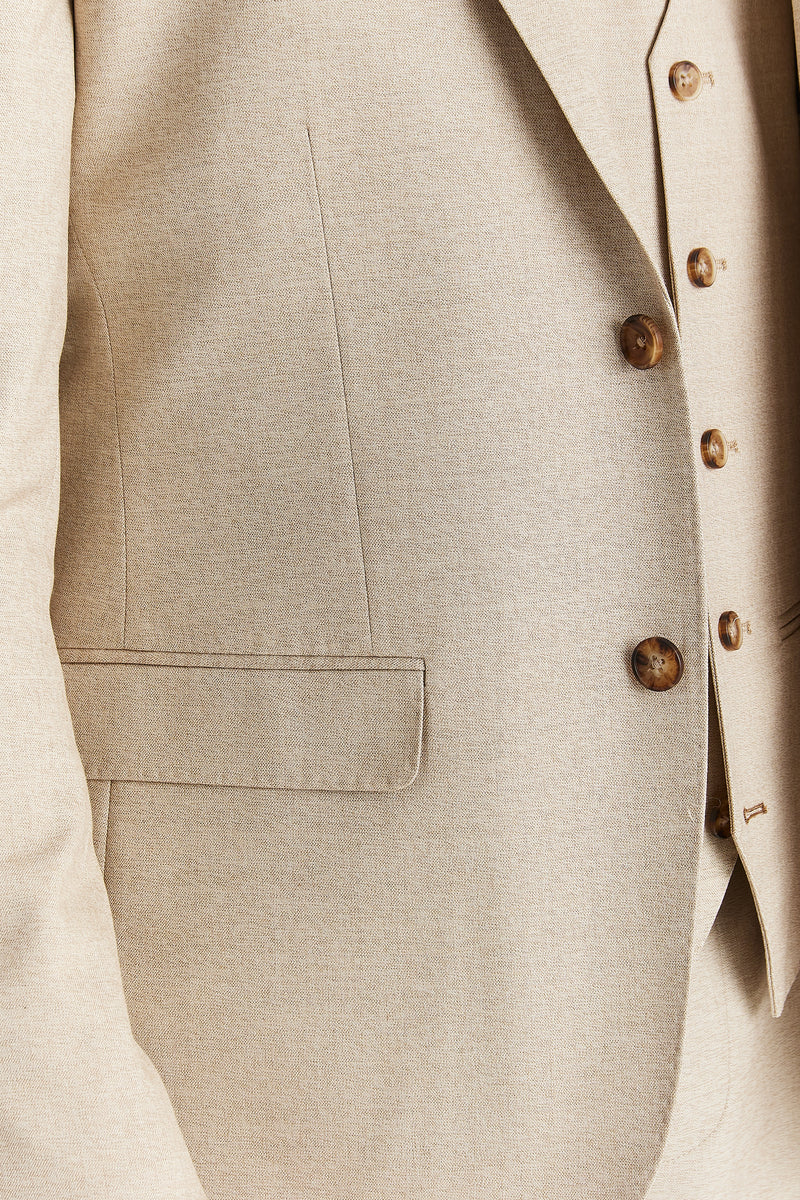 Belmont - Blazer beige pour homme, coupe ajustée