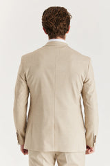 Belmont - Blazer beige pour homme, coupe ajustée