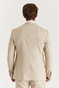 Belmont - Blazer beige pour homme, coupe ajustée
