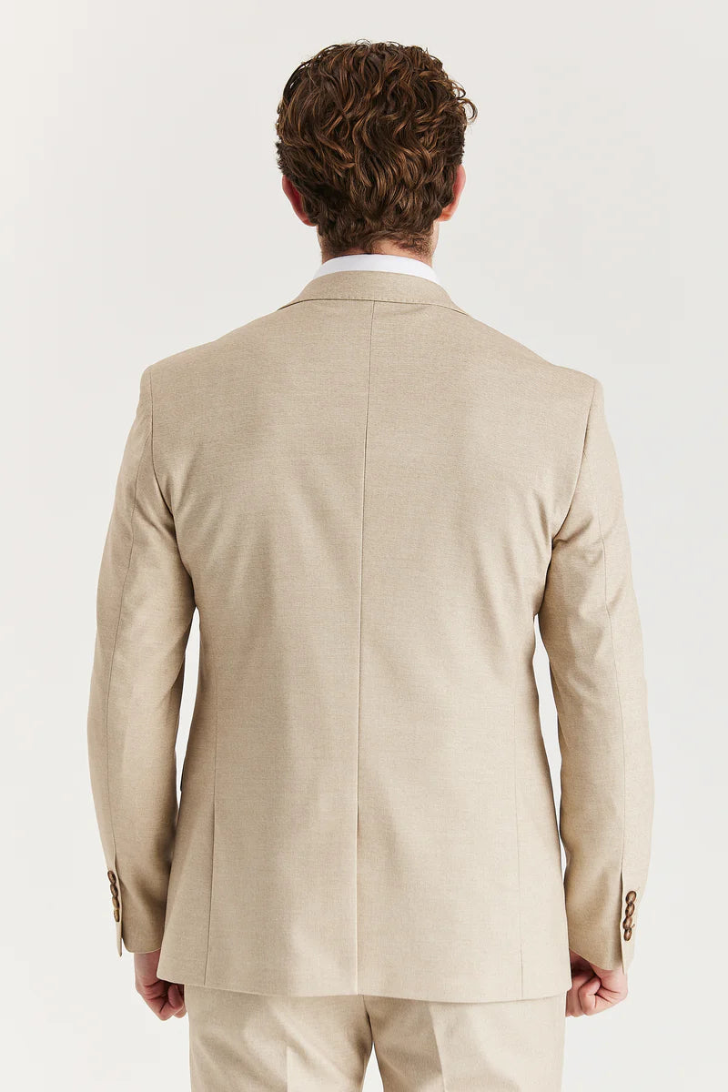 Belmont - Blazer beige pour homme, coupe ajustée
