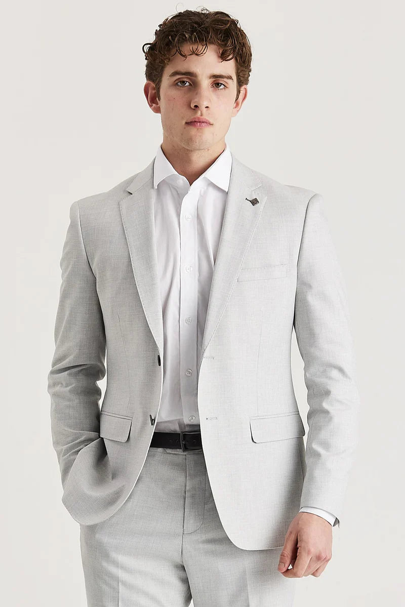Belmont - Blazer argenté pour homme, coupe ajustée
