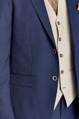 Costume Belmont bleu marine avec gilet contrastant beige Belmont