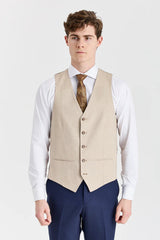 Costume Belmont bleu marine avec gilet contrastant beige Belmont