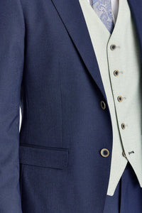 Costume Belmont bleu marine avec gilet contrastant Belmont sauge