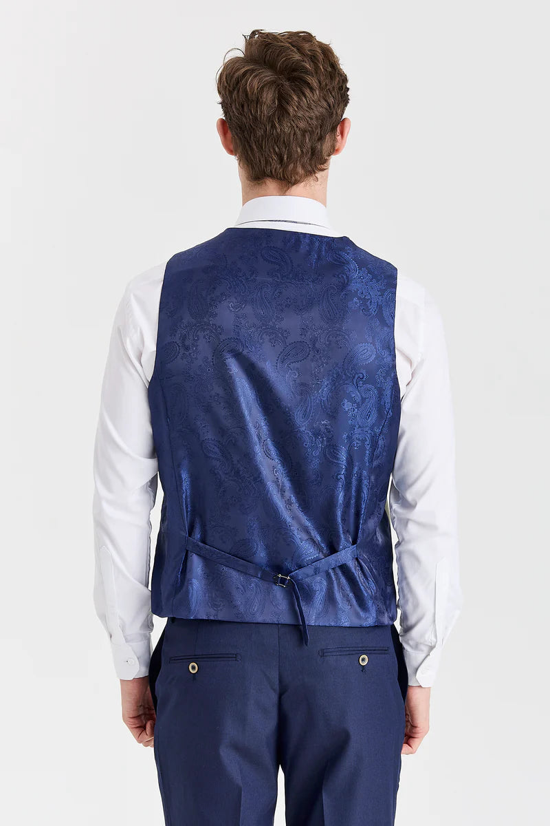 Costume Belmont bleu marine avec gilet contrastant Belmont sauge