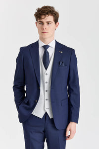 Costume Belmont Navy avec gilet contrastant argenté Belmont