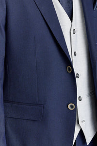 Costume Belmont Navy avec gilet contrastant argenté Belmont