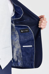 Costume Belmont Navy avec gilet contrastant argenté Belmont