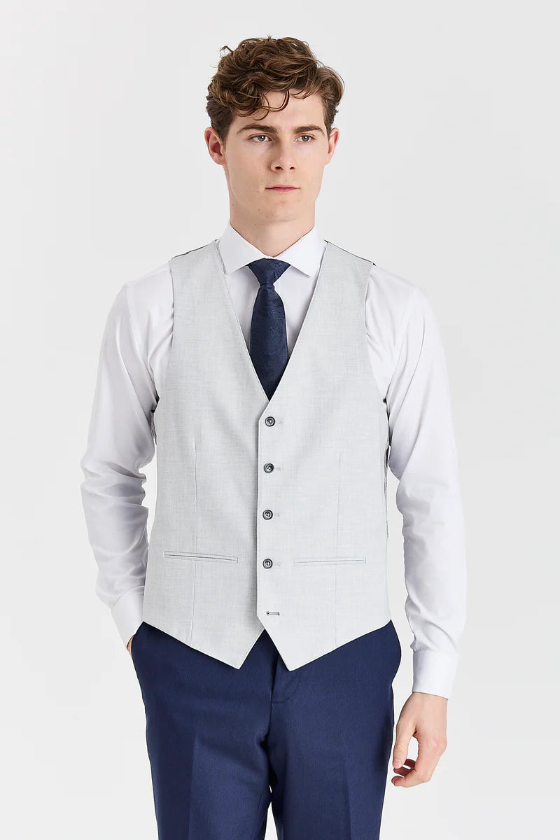 Costume Belmont Navy avec gilet contrastant argenté Belmont