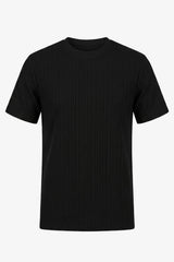 T-shirt classique côtelé noir pour homme