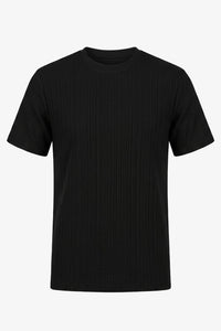 T-shirt classique côtelé noir pour homme