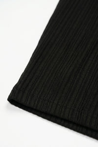 T-shirt classique côtelé noir pour homme