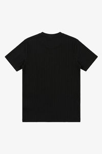 T-shirt classique côtelé noir pour homme