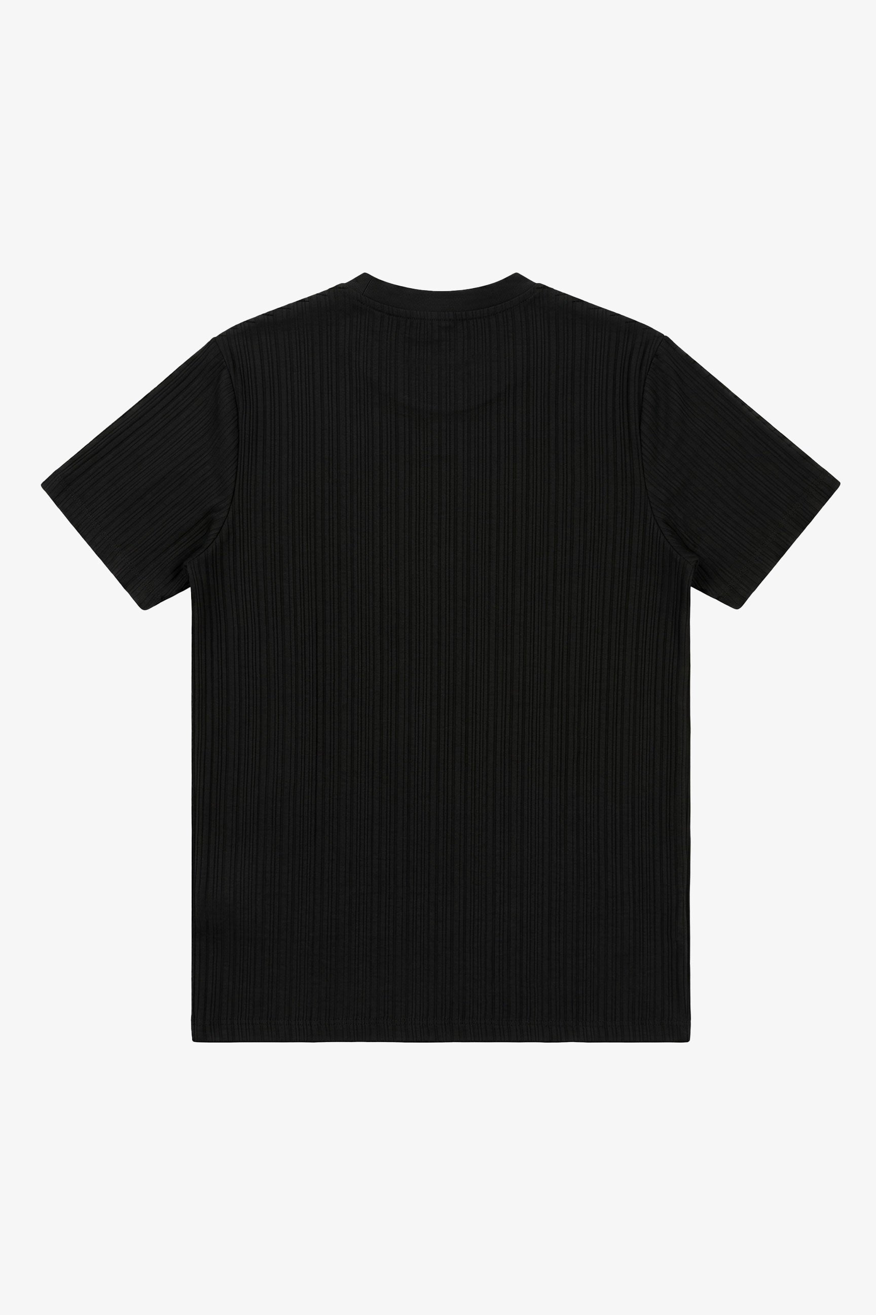 T-shirt classique côtelé noir pour homme