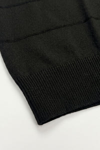 T-shirt noir texturé en maille pour homme