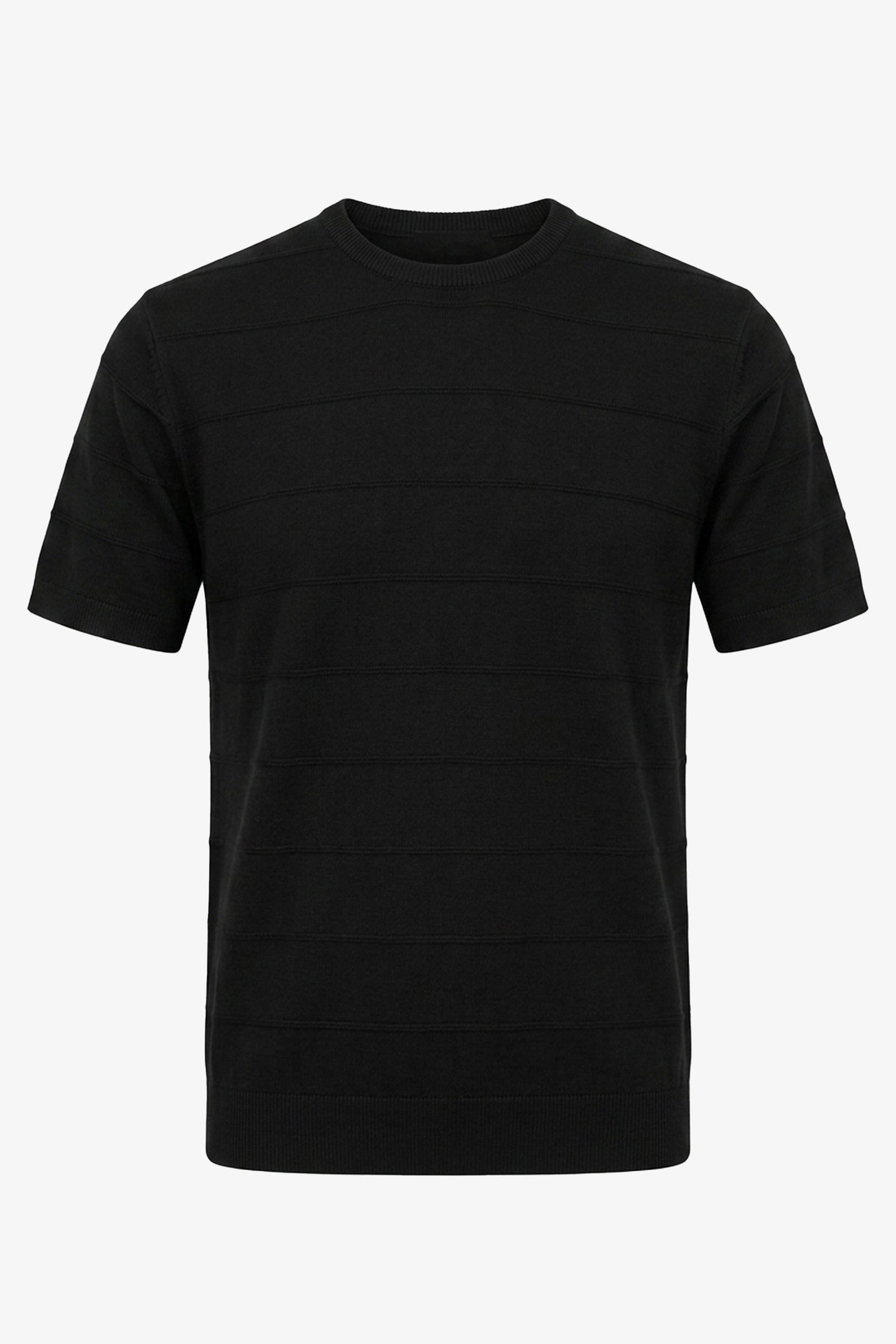 T-shirt noir texturé en maille pour homme