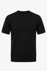 T-shirt noir texturé en maille pour homme