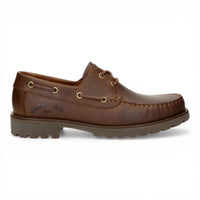 Bottines Boat C5 pour homme, imperméables, en cuir marron, à tige basse.