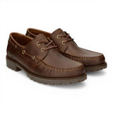 Bottines Boat C5 pour homme, imperméables, en cuir marron, à tige basse.