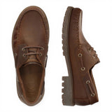 Bottines Boat C5 pour homme, imperméables, en cuir marron, à tige basse.