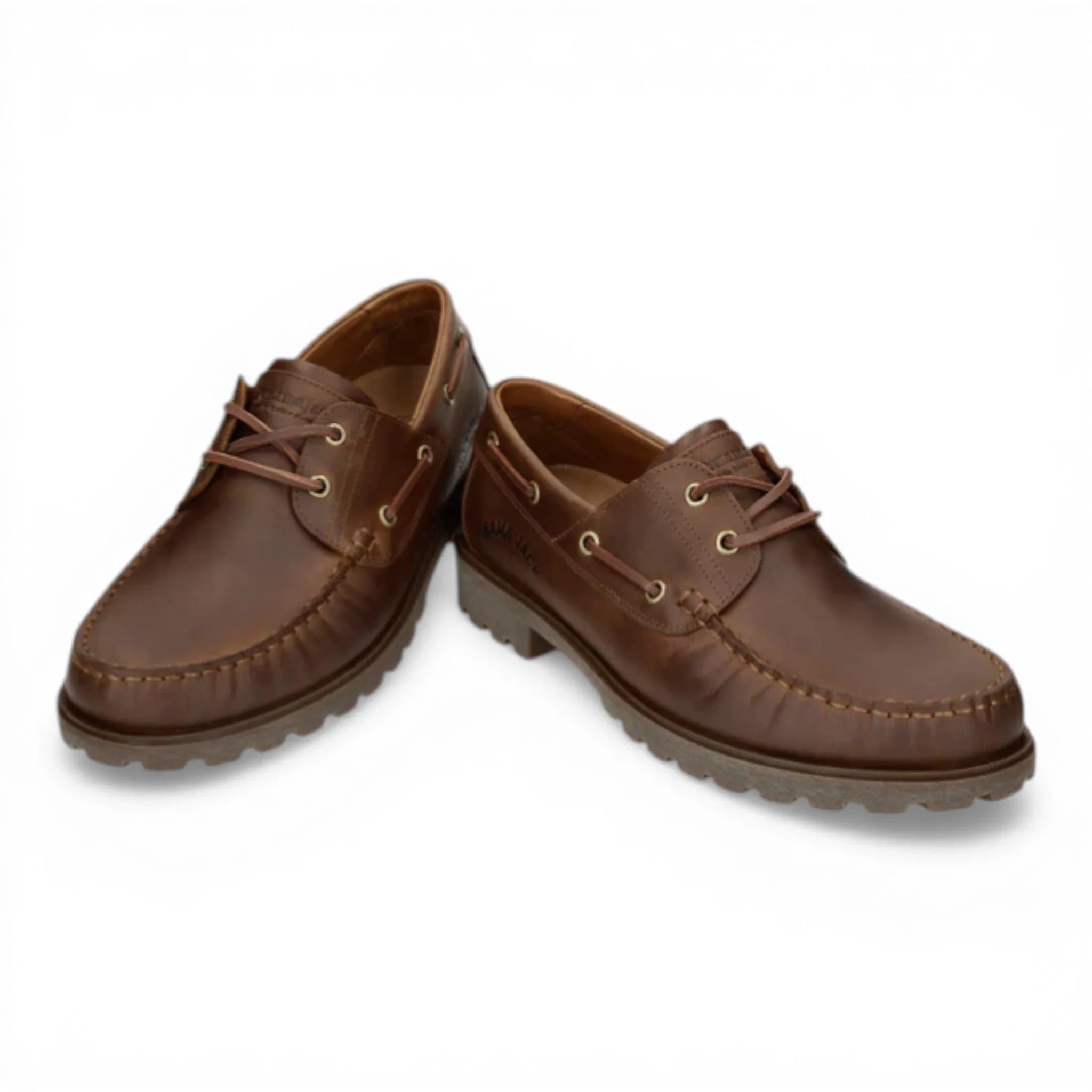 Bottines Boat C5 pour homme, imperméables, en cuir marron, à tige basse.