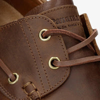Bottines Boat C5 pour homme, imperméables, en cuir marron, à tige basse.