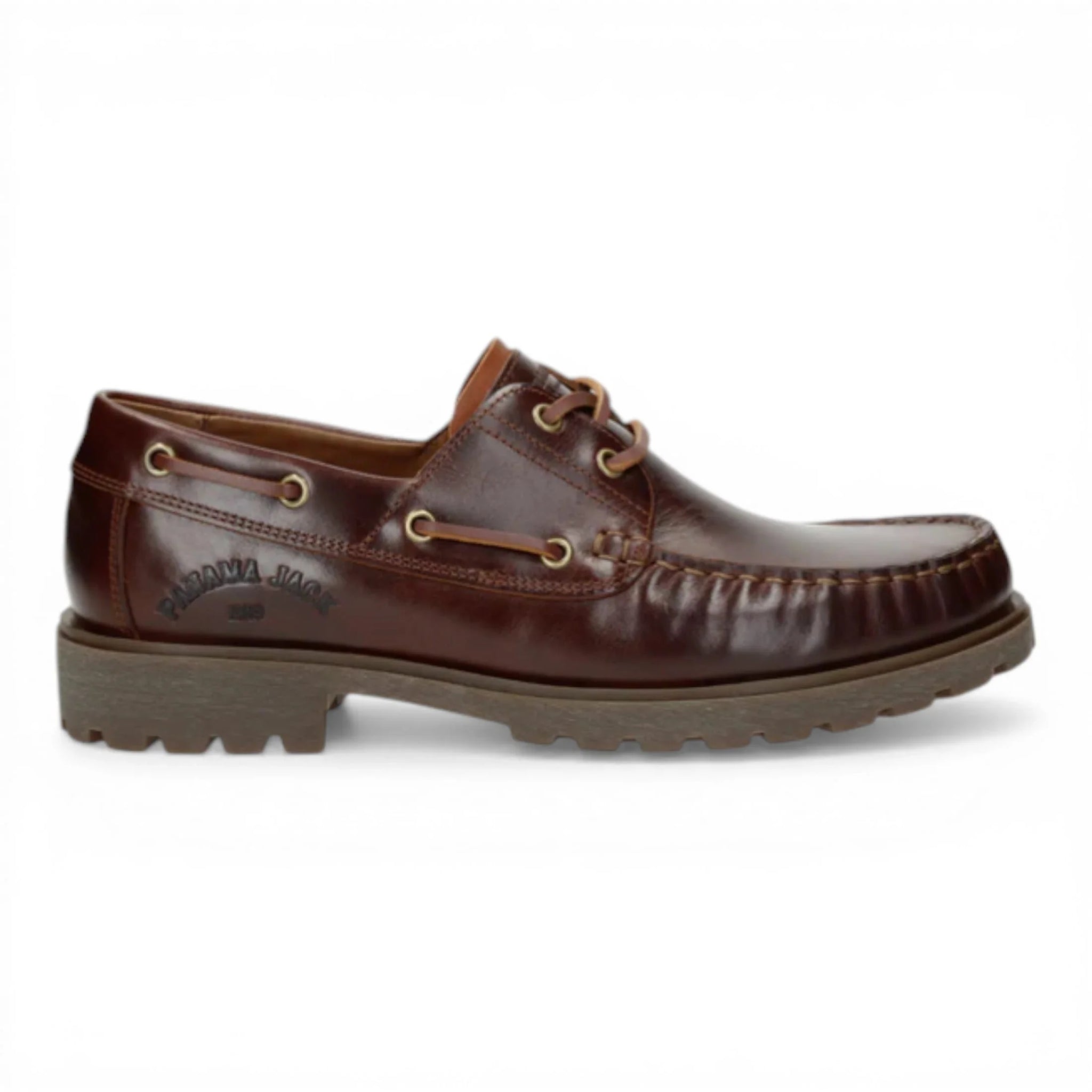 Bottines Boat C8 pour homme, imperméables, en cuir marron, à tige basse.