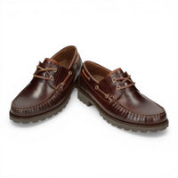 Bottines Boat C8 pour homme, imperméables, en cuir marron, à tige basse.