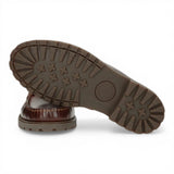 Bottines Boat C8 pour homme, imperméables, en cuir marron, à tige basse.