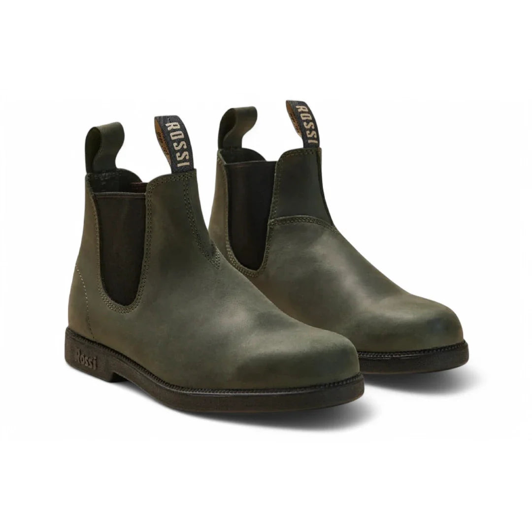 Bottines Chelsea Booma 607 en cuir vert olive