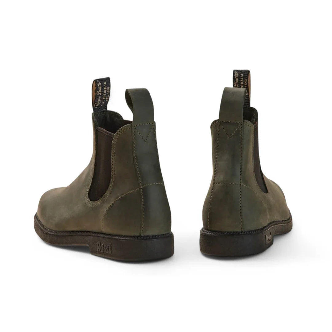 Bottines Chelsea Booma 607 en cuir vert olive