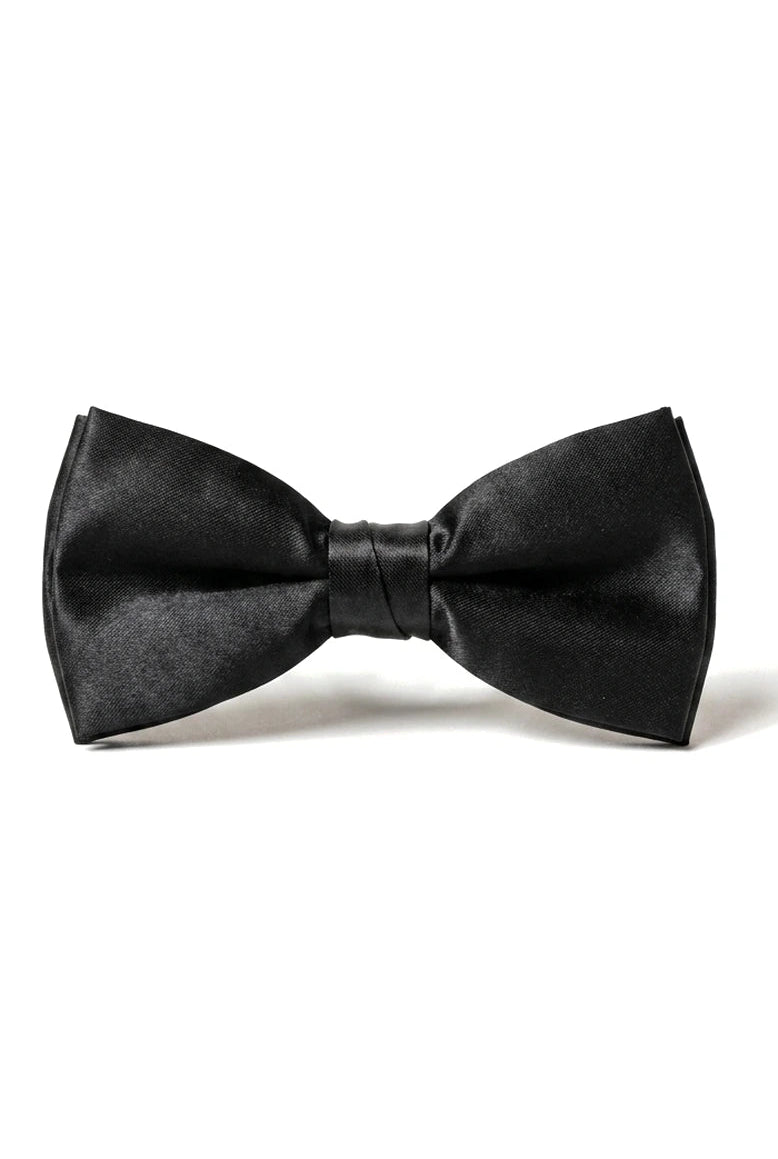 Nœud papillon noir en satin à clip pour homme/garçon, chemise de smoking unisexe