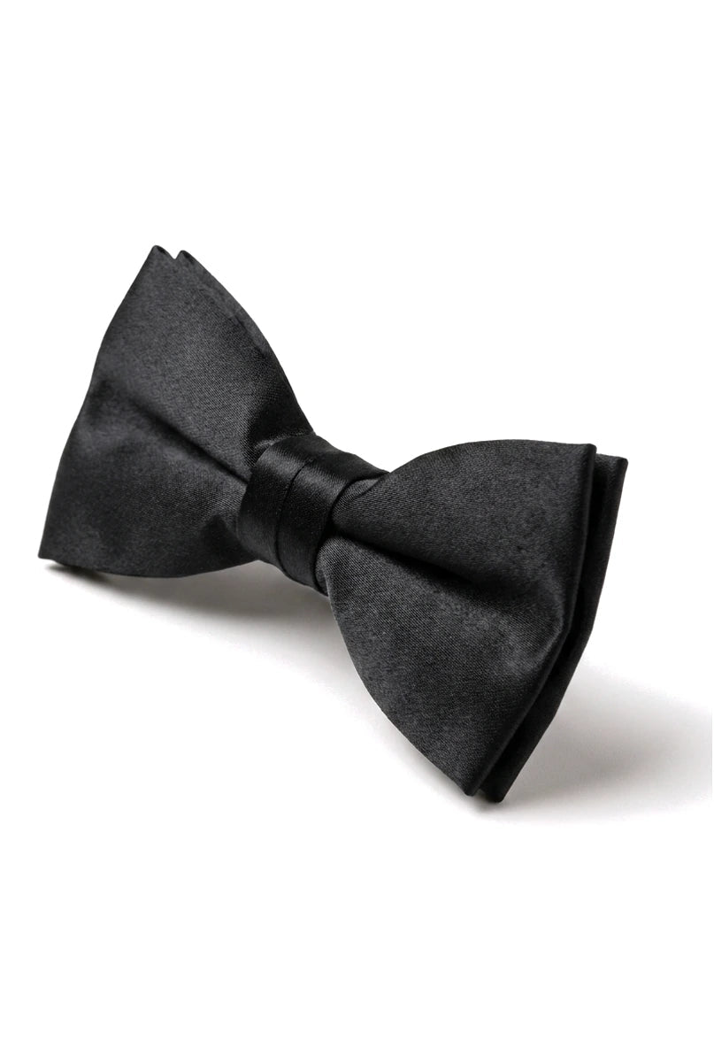 Nœud papillon noir en satin à clip pour homme/garçon, chemise de smoking unisexe