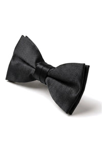 Nœud papillon noir en satin à clip pour homme/garçon, chemise de smoking unisexe