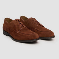 Brera - Chaussures Derby classiques à lacets en daim marron pour homme