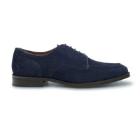 Brera - Chaussures Derby classiques à lacets en daim bleu marine pour homme
