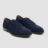 Brera - Chaussures Derby classiques à lacets en daim bleu marine pour homme