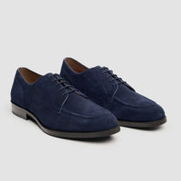 Brera - Chaussures Derby classiques à lacets en daim bleu marine pour homme