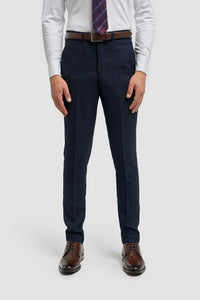 Costume trois pièces pour homme à carreaux bleu ciel avec pantalon bleu marine contrastant