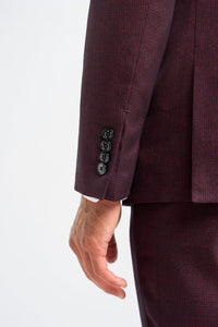 Costume sur mesure bleu ciel à carreaux pour homme avec pantalon bleu marine contrastant