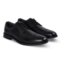 Cambridge - Chaussures Derby Brogue à bout golf noires pour hommes