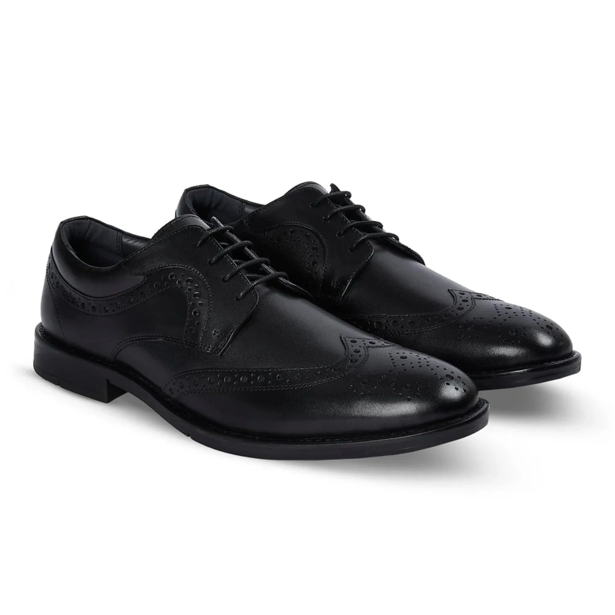 Cambridge - Chaussures Derby Brogue à bout golf noires pour hommes