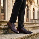 Cambridge - Chaussures Derby Brogue à bout golf marron foncé pour homme