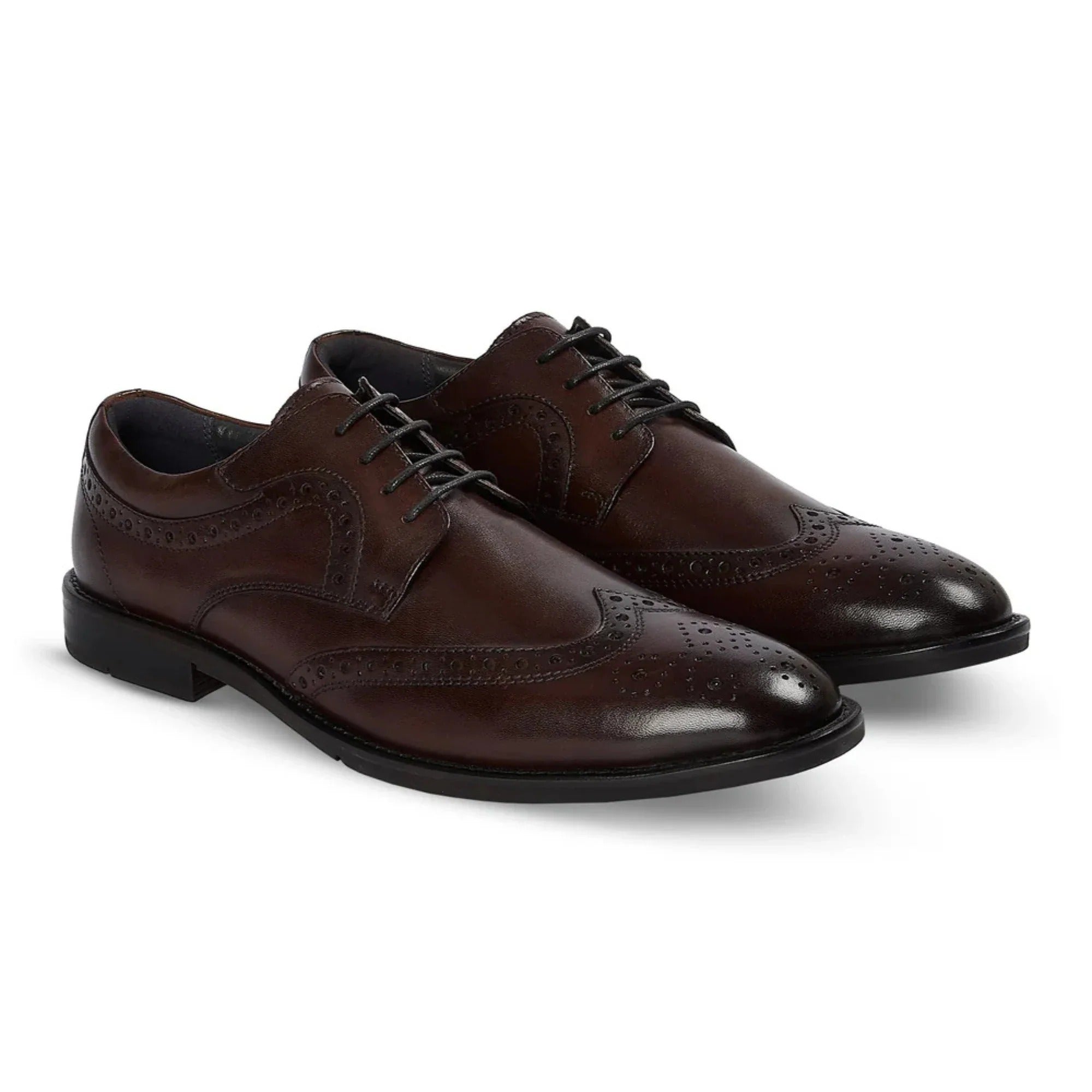 Cambridge - Chaussures Derby Brogue à bout golf marron foncé pour homme