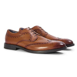 Cambridge - Chaussures Derby Brogue à bout golf marron clair pour homme