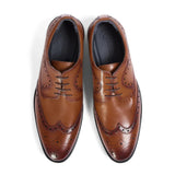 Cambridge - Chaussures Derby Brogue à bout golf marron clair pour homme