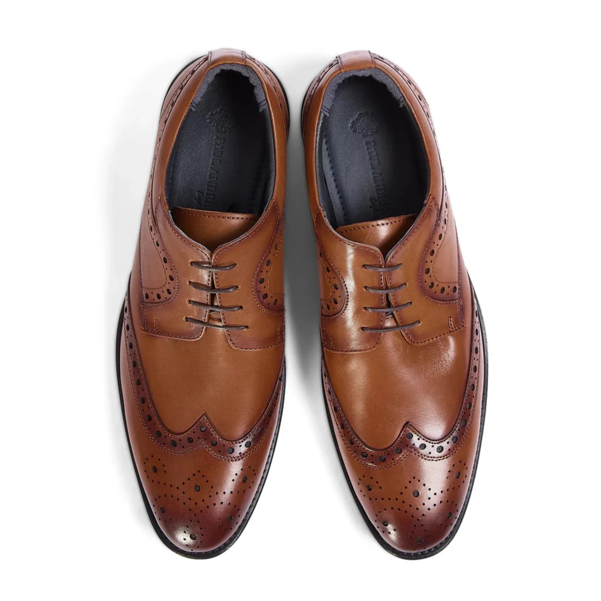 Cambridge - Chaussures Derby Brogue à bout golf marron clair pour homme
