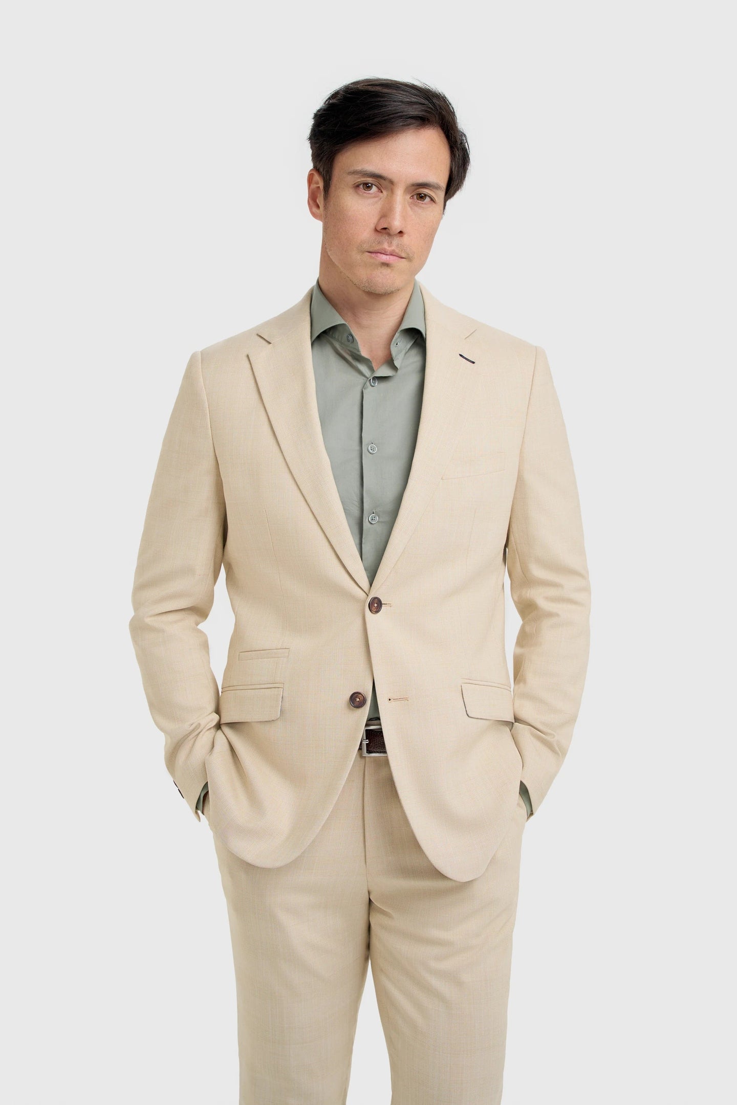 Camden - Blazer beige à carreaux pour homme