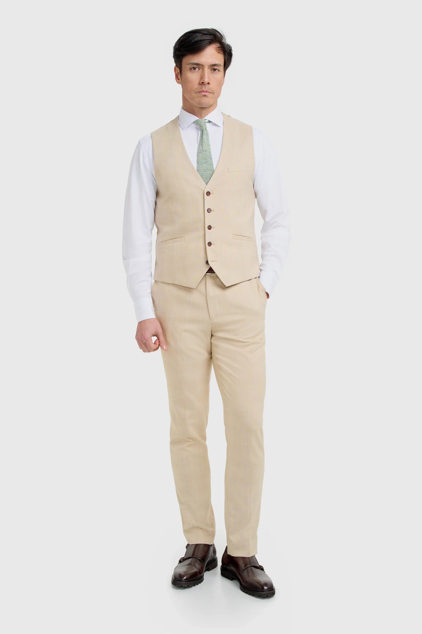 Camden - Gilet à carreaux beige pour homme